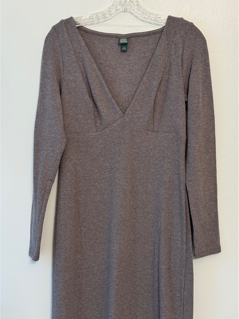 Wild Fable Long Sleeve Maxi Dress in Heather Brown, Size M